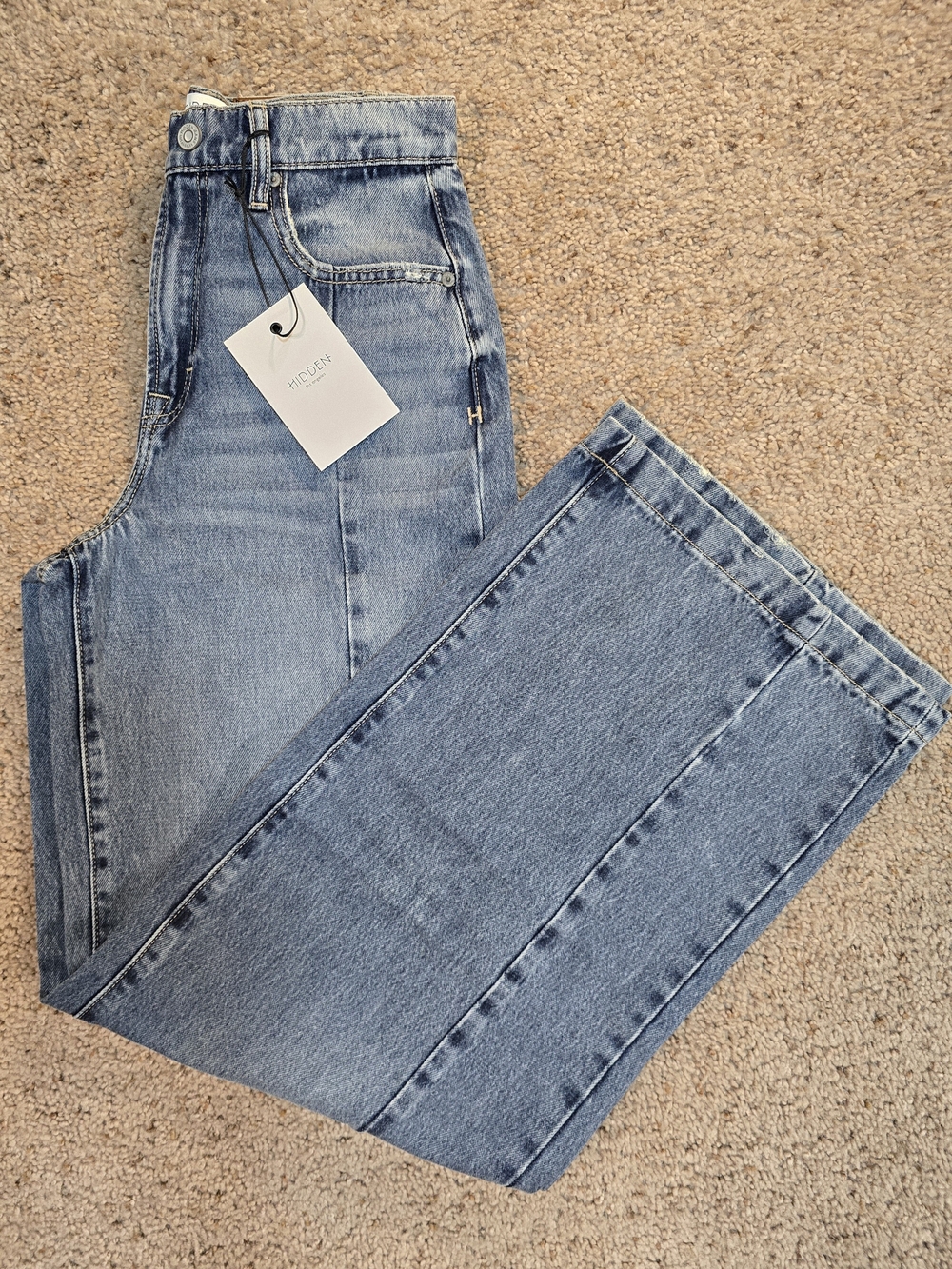 🔥 NWT Hidden Jeans Nori Wide Leg Front Seam Denim - Size 25 🔥 - Picture 5 of 15